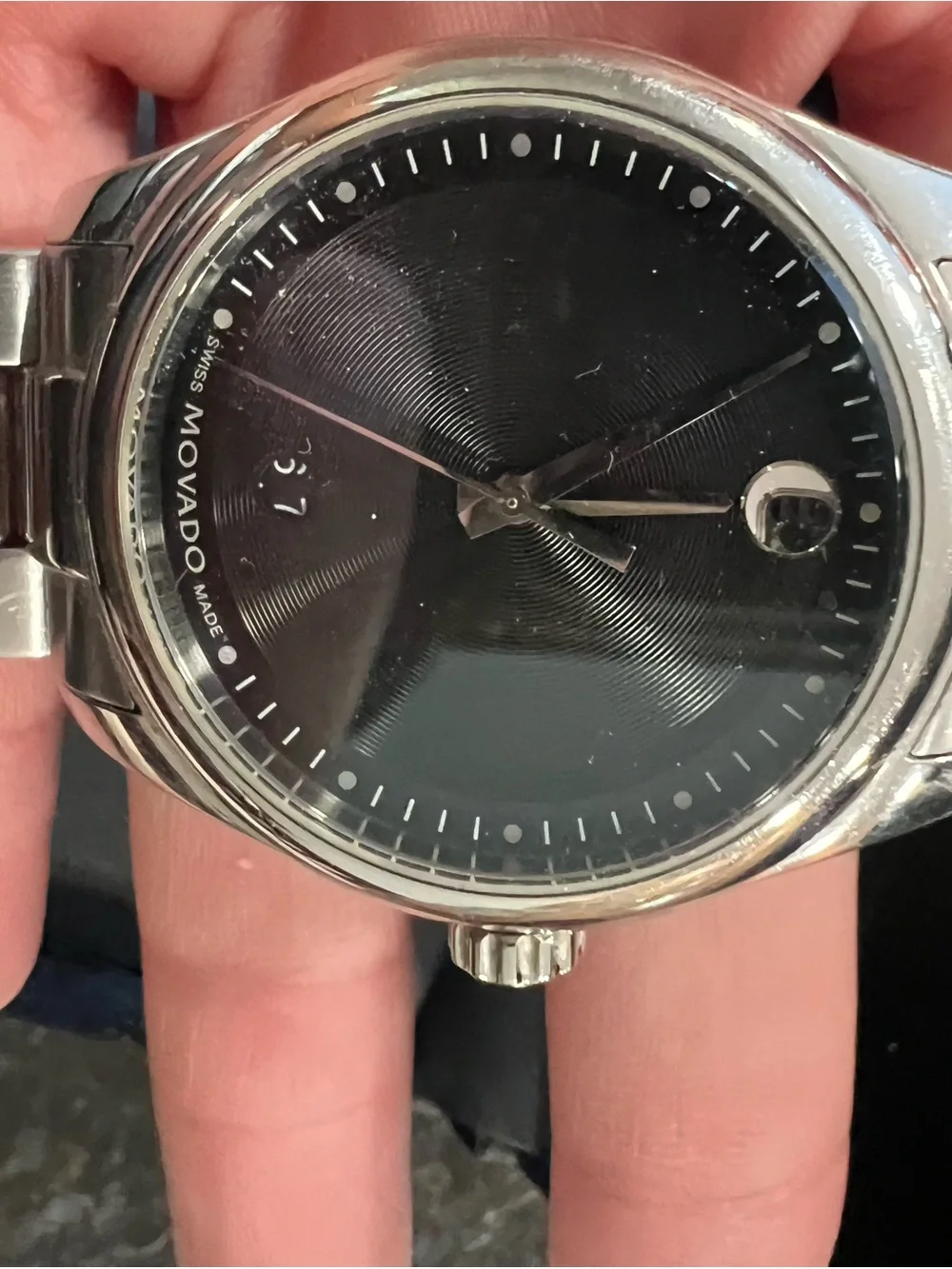 Movado Black Box with White Logo  Watch